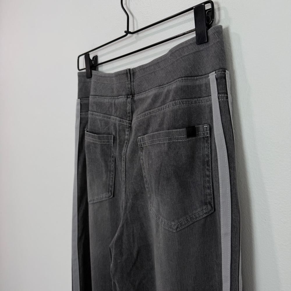 Halara Flex High Waisted Stripe Wide Leg Flowy Washed Casual Jeans Pockets M - Picture 5 of 7